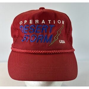 Vintage Operation Desert Storm Hat Cap Snap Back Trucker Rope Brim Embroidered